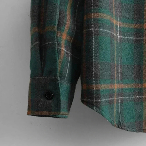 Green Mens Plaid Shirt - Picture 6 of 7